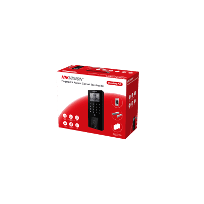 Kit Terminal Control Acceso Biométrico DS-KAS807 / Huella Digital / 2.4" LCD / 5000 Huellas + 5000 Tarjetas / IP65 / Wi-Fi + PoE / Cerradura Magnética 272 kg / Botón Touchless