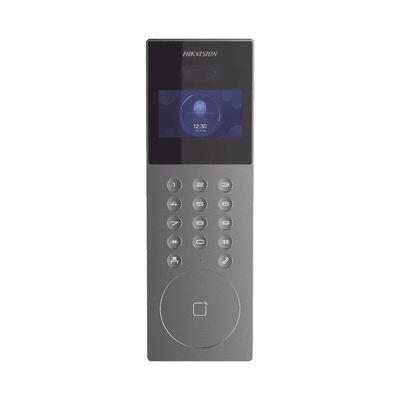 Videoportero IP Multiapartamento con Reconocimiento Facial / Llamada a App HikConnect (requiere monitor) / Protección IP65 / Apertura por Rostro, Tarjeta o App