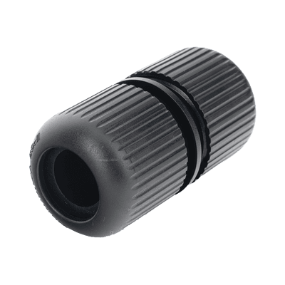 Protector para Exterior IP68 / Adaptador para el Conector Tipo Plug (12 Vcc) en Cámaras Epcom / Color Negro / Hikvision / Hilook