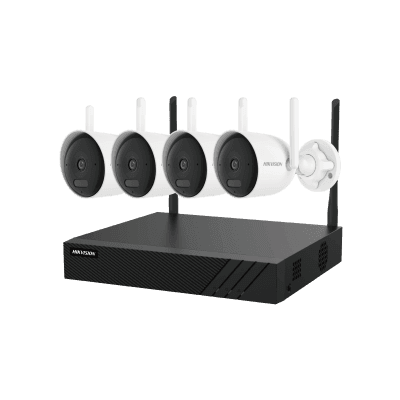Kit IP Inalámbrico 1080p / NVR 4 Canales / 4 Cámaras Bala para Exterior / 1 HDD de 1 TB / Modo Repetidor