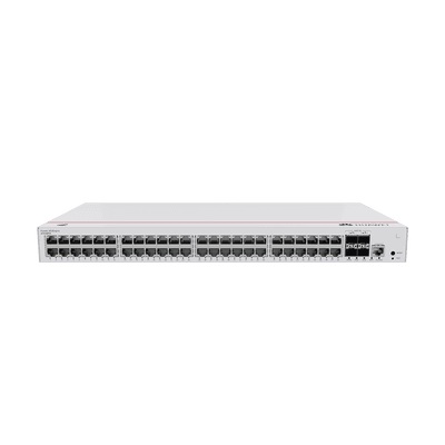 Switch de Distribución/Core Gigabit Administrable PoE Capa 3 / 48 puertos 10/100/1000 Mbps (PoE) / 4 Puertos 10GE SFP+ Uplink / ERPS / Rutas Estáticas / iStack / PoE Perpetuo / 380W / Administración Nube Gratis