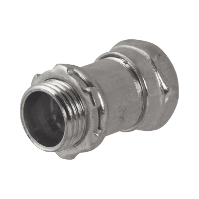 Conector Recto Compresión de Acero Galvanizado para Pared Delgada de 3/4" .