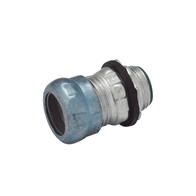 Conector de Compresión Impermeable Aislado de Acero Galvanizado para Pared Delgada de 1 1/2" .