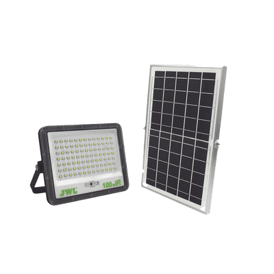 Reflector de  100 W con Panel Solar /  Batería 3.2  V CD / T.C.C. 6 500 K / IP66.