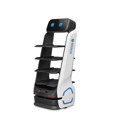 Robot de Entrega Dinerbot T9 / Capacidad de Carga 40 kg (88 lbs) / Pantalla Táctil HD 11.6" / Recarga Automática / Autonomía Hasta 18 Horas / Velocidad 0.8 m/s (2.63 ft/s) / LiDAR y Sensores Estéreo