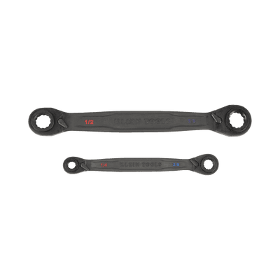 Juego de 2 llaves Estriadas de Matraca 4 en 1 con 8 Medidas Inglesas 1/2-5/8", 3/4-9/16", 1/4-3/8", 7/16-5/16"