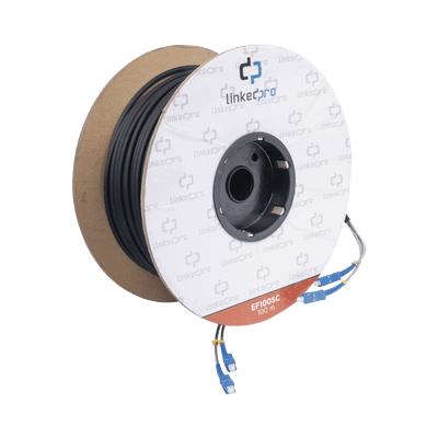 Carrete de Fibra Óptica Monomodo con Conectores SC-SC Duplex, Reforzada con Kevlar, de 100 Metros (328.08 Pies)