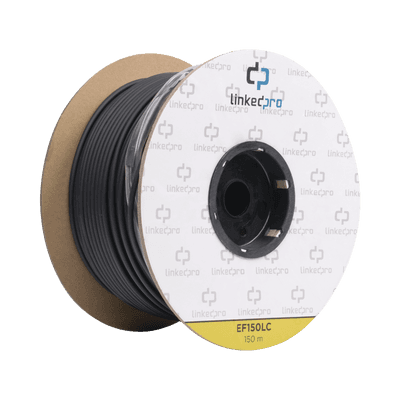 Carrete de Fibra Óptica Monomodo con Conectores LC-LC Duplex, Reforzada con Kevlar, de 150 Metros (492.13 Pies), Para Instalaciones Subterráneas por Tubería