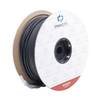 Carrete de Fibra Óptica Monomodo con Conectores SC-SC Duplex, Reforzada con Kevlar, de 200 Metros (656.17 Pies), Para Instalaciones Subterráneas por Tubería