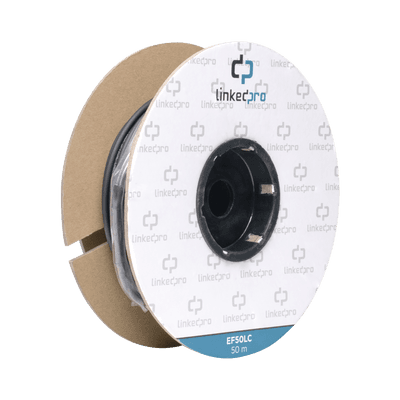 Carrete de Fibra Óptica Monomodo con Conectores LC-LC Duplex, Reforzada con Kevlar, de 50 Metros (164.04 Pies), Para Instalaciones Subterráneas por Tubería