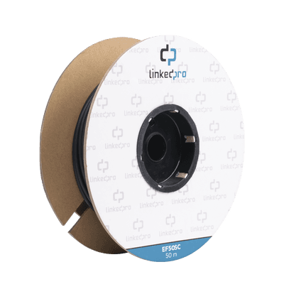 Carrete de Fibra Óptica Monomodo con Conectores SC-SC Duplex, Reforzada con Kevlar, de 50 Metros (164.04 Pies), Para Instalaciones Subterráneas por Tubería