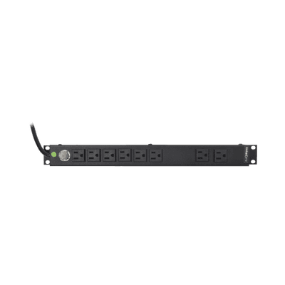 Multicontacto Horizontal (PDU) de 8 Contactos (NEMA 5-15R) Rack 19" 1UR. Voltaje Entrada/Salida: 120Vca/15A