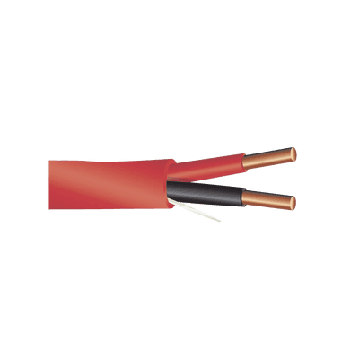 Alambre de Alarma contra Incendios - Bobina de 305 Metros (1000 Pies): 2 x 14 AWG, Rojo, Tipo FPLR, (UL) FT4, Ideal para Sistemas de Detección y Evacuación de Incendios