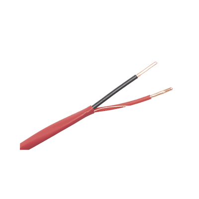 Alambre de Alarma contra Incendios - Bobina de 305 Metros (1000 Pies): 2 x 18 AWG, Rojo, Tipo FPLR, (UL) FT4, Ideal para Sistemas de Detección y Evacuación de Incendios