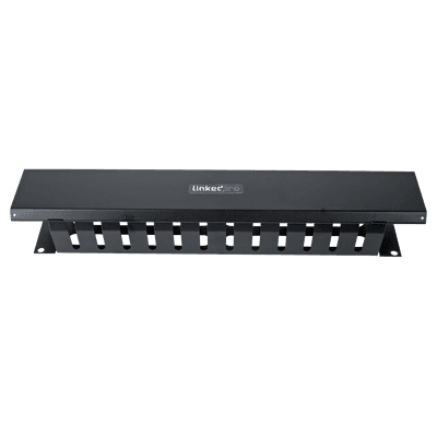 Organizador de Cables Horizontal de 2U para Rack de 19" con Cubierta Metálica