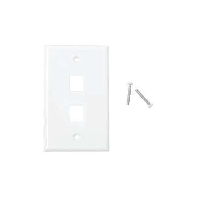 Placa de Pared de 2 Puertos, Keystone, Color Blanco