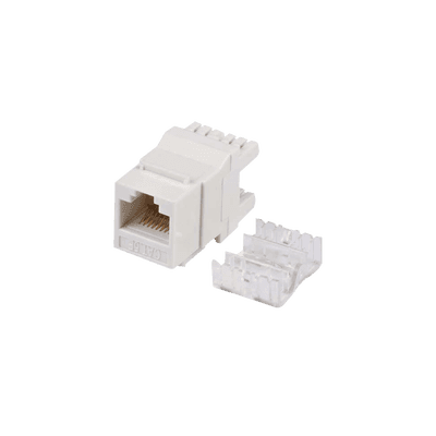 Módulo Jack Keystone Cat5e con Terminación en Ángulo 180 - Color Blanco
