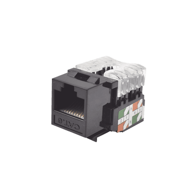 Módulo Jack Keystone Cat6 con Terminación 110 (Punchdown) para Faceplate - Color Negro