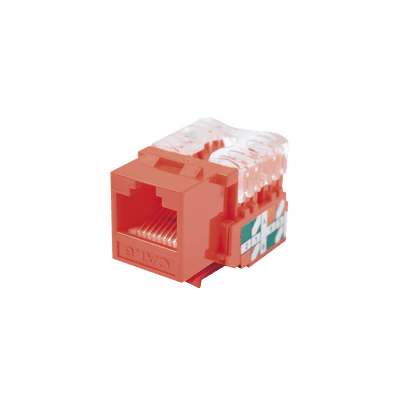 Módulo Jack Keystone Cat6 con Terminación 110 (Punchdown) para Faceplate - Color Rojo