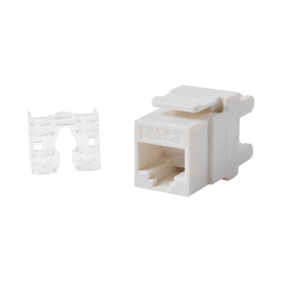 Módulo Jack Keystone Cat6 con Terminación 110 (Punchdown) Ángulo 180 - Color Blanco