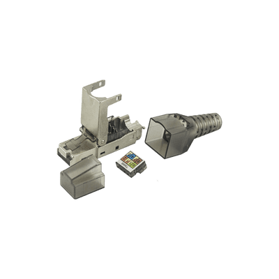 Plug RJ45 Blindado Categoría 6A - Sin Herramienta, para Terminación en Campo