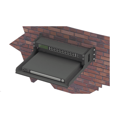 Rack Abierto de Montaje en Pared, de 19in, de 2 Unidades de Rack, con Charola de 460 mm de Profundidad, Se envía el Gabinete Armado.