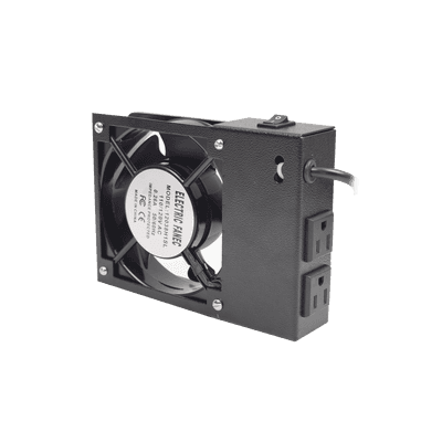 Ventilador 110 Vca con Clavija para Gabinete de Pared con 2 Tomas de Corriente