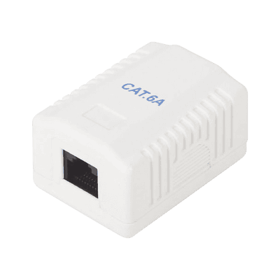 Caja de Pared con 1 Puerto, Incluye 1 Jack UTP Cat6A