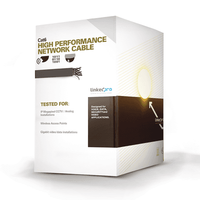 Bobina de Cable UTP de 305 Metros (1000 Pies) Cat6 Aleación de Cobre y Aluminio (CCA), Color Blanco, Uso Exclusivo Interior