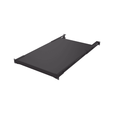 Charola Rackeable de profundidad ajustable para Soportar Equipos en Rack de 19 in, Doble Fijación, Color Negro, 3U