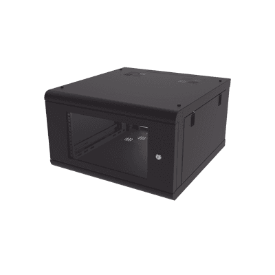 Gabinete de Pared con Puerta de Cristal Templado, 635 mm de Profundidad, 6U Rack de 19 in, Acero Reforzado