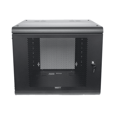 Gabinete de Pared con Puerta Perforada, 635mm de Profundidad, 9U Rack de 19 in, Acero Reforzado