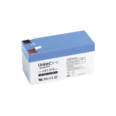Batería 12 V / 1.2 Ah / UL / 5 Años vida útil promedio / Para uso en equipo electrónico /Alarmas de Intrusión / Incendio/ Control de acceso / Video Vigilancia / Terminales F1  ( Incluye adaptador F2 )