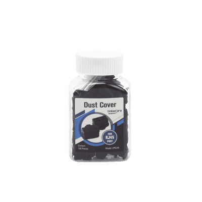 Bote con 100 Protectores Anti-Polvo para Puerto RJ45 Color Negro