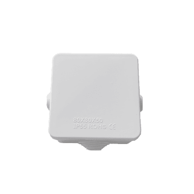 Caja de Conexiones Impermeable IP55 con 4 Entradas, 80 x 80 x 50 mm, para Instalaciones Industriales, Comerciales y Residenciales, Incluye Tornillería para su Instalación