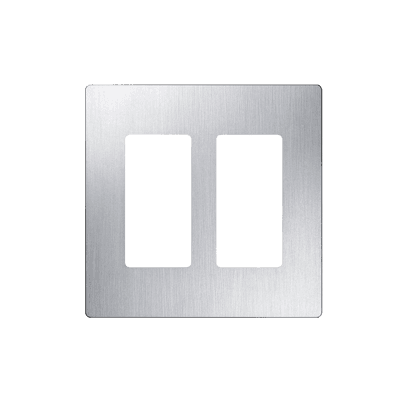 Tapa Color tipo metálico Satin para interruptor o dimmer Lutron, 2 gang, limpio y moderno