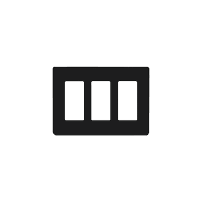 Tapa Color Blanco Negro para interruptor o dimmer Lutron, 3 gang, limpio y moderno