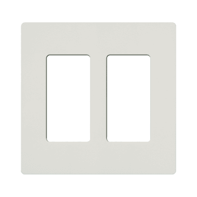 Tapa Color Blanco Satin Snow para interruptor o dimmer Lutron, 2 gang, limpio y moderno