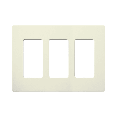 Tapa Color Blanco Biscuit para interruptor o dimmer Lutron, 3 gang, limpio y moderno
