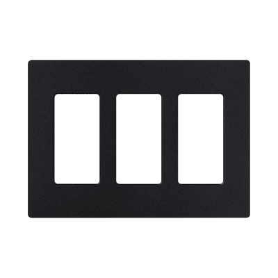 Tapa Color Blanco Negro Satin para interruptor o dimmer Lutron, 3 gang, limpio y moderno
