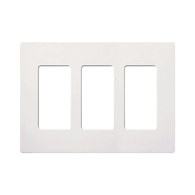 Tapa Color Blanco Snow para interruptor o dimmer Lutron, 3 gang, limpio y moderno