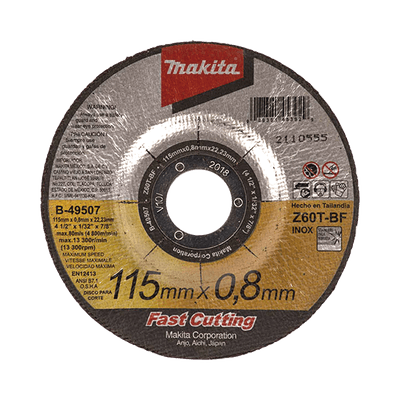 Disco 4 1/2"/ Inox y Acero  / Corte Rápido