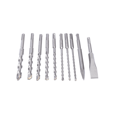 Juego con 10 piezas de brocas y cinceles SDS PLUS