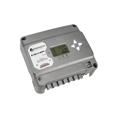 Controlador de Carga Solar MPPT EcoBoost 40 A / Pantalla LCD / 12V y 24V / 2 Puertos USB 3A / Control de Iluminación