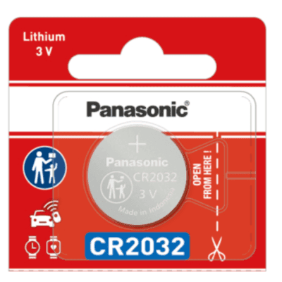 Batería de litio CR2032 de 3 V a 225 mAh (No recargable)