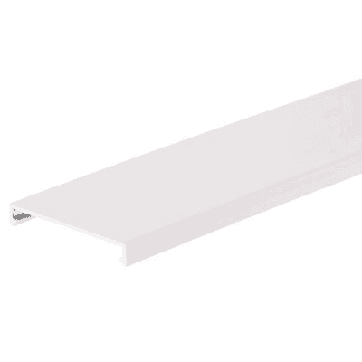Tapa para Canaleta Ranurada, de 57.2 mm de Ancho, 1828.8 mm de Largo, Color Blanco