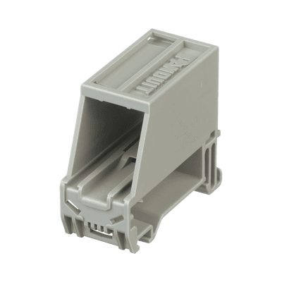 Adaptador de 1 Puerto, Para Conectores Tipo Mini-Com, Montaje en Riel Din Estándar de 35 mm (1.38 pulgadas), Color Gris Internacional