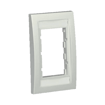 Marco de Placa Frontal Ejecutiva, Para Dos Insertos de 1/2 o Tres Insertos de 1/3, Color Blanco Mate