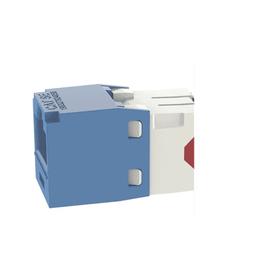 Conector Jack RJ45 Estilo TG, Mini-Com, Categoría 5e, de 8 Posiciones y 8 Cables, Color Azul