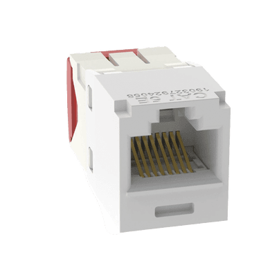 Conector Jack RJ45 Estilo TG, Mini-Com, Categoría 5e, de 8 Posiciones y 8 Cables, Color Blanco